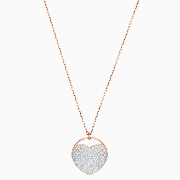 Ginger Pendant, White, Rose-gold Tone Plated